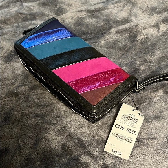 Hazel Vibrant Striped Wristlet Clutch - Picture 6 of 6